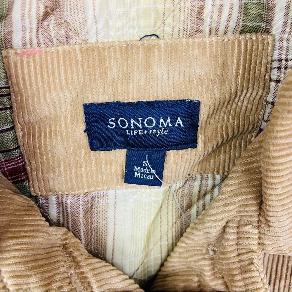 Sonoma vintage Y2K Tan corduroy cotton lightweight Jacket size small - Picture 6 of 11